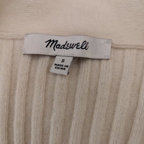 Madewell Brenville Crop Cardigan Sweater in Cream - Size Small (S) - Picture 5 of 5